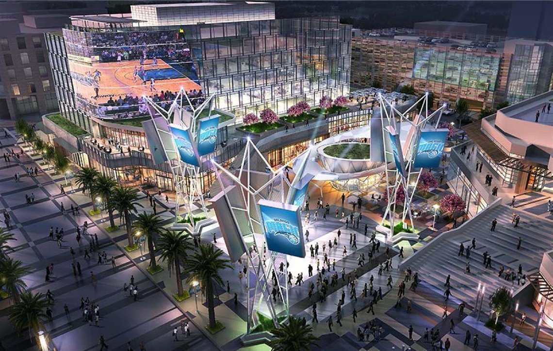 Composite of outdoor retail space by The Orlando Magic
